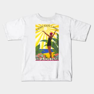 La Cote d'Azur (French Riviera) Vintage Travel Poster Kids T-Shirt